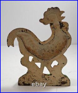 Antique Crowing Rooster Cast Iron Doorstop Farm Barn Chicken Country Americana Antique Crowing Rooster Cast Iron Doorstop Farm Barn Chicken Country Americana