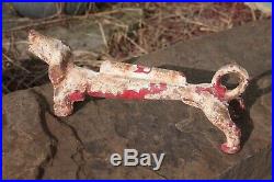 Antique Dachshund Dog Boot Scraper Cast Iron Doorstop Rustic Farm House 21 long