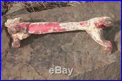 Antique Dachshund Dog Boot Scraper Cast Iron Doorstop Rustic Farm House 21 long