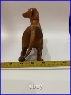 Antique Dachshund Dog Cast Iron Hubley Doorstop Rare Red Circa 1930's
