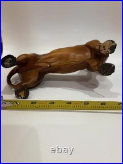 Antique Dachshund Dog Cast Iron Hubley Doorstop Rare Red Circa 1930's