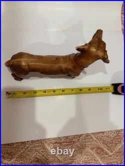 Antique Dachshund Dog Cast Iron Hubley Doorstop Rare Red Circa 1930's