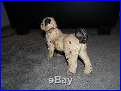 Antique Dog Door Stop Vintage Stopper Cast Iron 11 Pounds Standing Pug Very Old