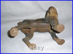 Antique Dog Doorstop Hubley Cast Iron Boston Bull Terrier Flat Head Screws 1920s