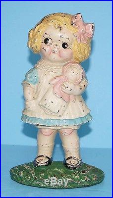 Antique Dolly Dimple with Doll Cast Iron Hubley Doorstop Grace Drayton
