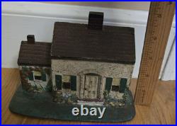 Antique Door Stop Heavy Cast Iron Cape style house 4 inches high by 7-1/4 wide
