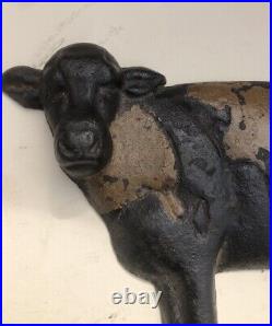 Antique Doorstop Cast Iron Dairy Cow Original Paint 7 1/2 Antique Doorstop Cast Iron Dairy Cow Original Paint 7 1/2