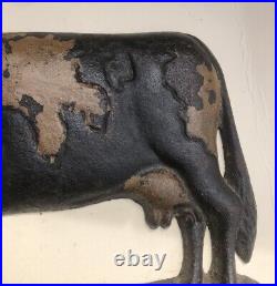 Antique Doorstop Cast Iron Dairy Cow Original Paint 7 1/2 Antique Doorstop Cast Iron Dairy Cow Original Paint 7 1/2
