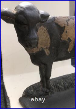 Antique Doorstop Cast Iron Dairy Cow Original Paint 7 1/2 Antique Doorstop Cast Iron Dairy Cow Original Paint 7 1/2