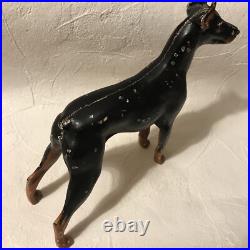 Antique Doorstop HUBLEY DOBERMAN PINSCHER Dog Figure Cast Iron Rare