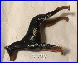 Antique Doorstop HUBLEY DOBERMAN PINSCHER Dog Figure Cast Iron Rare