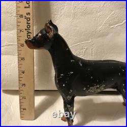 Antique Doorstop HUBLEY DOBERMAN PINSCHER Dog Figure Cast Iron Rare