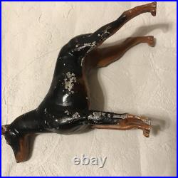 Antique Doorstop HUBLEY DOBERMAN PINSCHER Dog Figure Cast Iron Rare