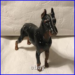 Antique Doorstop HUBLEY DOBERMAN PINSCHER Dog Figure Cast Iron Rare