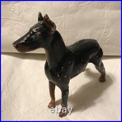 Antique Doorstop HUBLEY DOBERMAN PINSCHER Dog Figure Cast Iron Rare