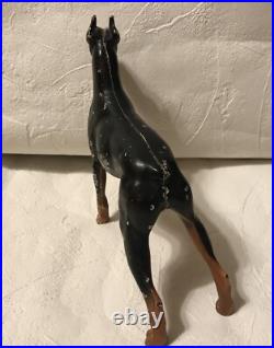 Antique Doorstop HUBLEY DOBERMAN PINSCHER Dog Figure Cast Iron Rare