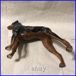 Antique Doorstop HUBLEY DOBERMAN PINSCHER Dog Figure Cast Iron Rare