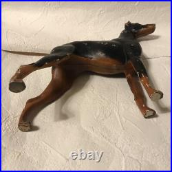 Antique Doorstop HUBLEY DOBERMAN PINSCHER Dog Figure Cast Iron Rare
