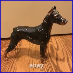 Antique Doorstop HUBLEY DOBERMAN PINSCHER Dog Figure Cast Iron Rare