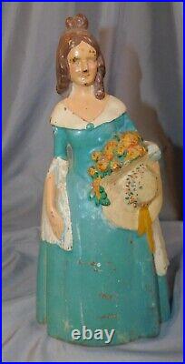 Antique Doorstop National's Large Lady From 1920's Catalog11 3/8 Tall #6