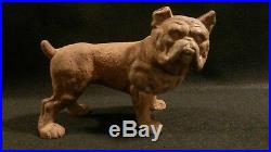Antique Early 1900s Old English Bulldog Cast Iron Bank Hubley Doorstop
