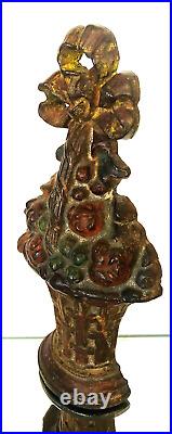 Antique Early Victorian 16 Cast Iron Painted flower Basket Doorstop