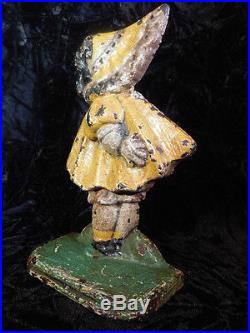 Antique Figural Art Deco Statue Sunbonnet Sue Susie-Q Doorstop Cast Iron Hubley