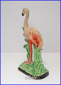 Antique Flamingo Bird Cast Iron Hubley Doorstop Ca 1930
