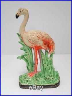 Antique Flamingo Bird Cast Iron Hubley Doorstop Ca 1930