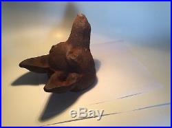 Antique Fox Cast Iron Door Stop As Found rust colored red ting 1850s