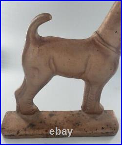 Antique Fox Terrier Dog Doorstop Large Figural Cast Iron Decorative Art Statue