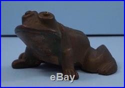 Antique Frog Froglet Tadpole Cast Iron Metal Art Figural Doorstop