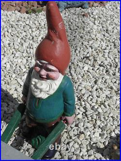 Antique Garden Gnome Dwarf statue old retro doorstop GARDEN YARD ART Gartenzwerg