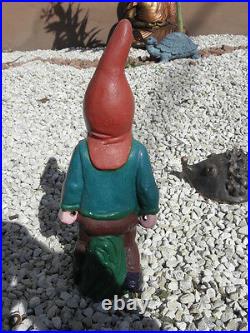Antique Garden Gnome Dwarf statue old retro doorstop GARDEN YARD ART Gartenzwerg