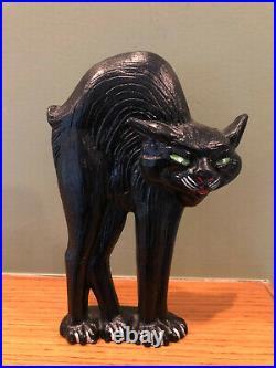 Antique Greenblatt Studios 1927 Cast Iron Scary Black Cat Doorstop