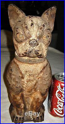 Antique Greenblatt Studios Arcade Boston Terrier Dog Cast Iron Statue Doorstop