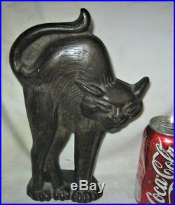 Antique Greenblatt Studios USA Cast Iron Scary Black Cat Kitten Art Doorstop