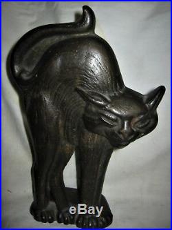 Antique Greenblatt Studios USA Cast Iron Scary Black Cat Kitten Art Doorstop