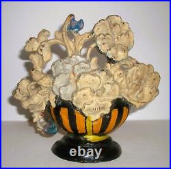 Antique HUBLEY #256 PANSY BOWL Cast Iron Doorstop/Bookend Completely Original