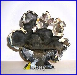 Antique HUBLEY #256 PANSY BOWL Cast Iron Doorstop/Bookend Completely Original