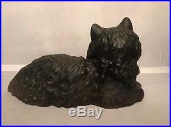 Antique HUBLEY 335 Fireplace Hearth Stove Cast Iron Doorstop Cat Statue