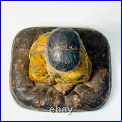 Antique HUBLEY Asian Japanese Boy on Pillow Doorstop