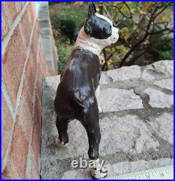 Antique HUBLEY-Boston Terrier Bulldog Doorstop Cast Iron 10 Flathead Screws