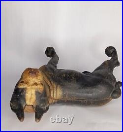 Antique HUBLEY CAST IRON Boston Terrier Bulldog Doorstop Original Painted Finish