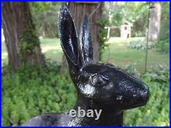 Antique HUBLEY CAST IRON RABBIT DOORSTOP GARDEN FIGURINE STATUE YARD DECOR BUNNY