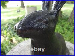 Antique HUBLEY CAST IRON RABBIT DOORSTOP GARDEN FIGURINE STATUE YARD DECOR BUNNY