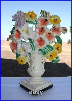 Antique HUBLEY Cast Iron Flowers in Vase 10 Door Stop Gladiolas #489 Antique HUBLEY Cast Iron Flowers in Vase 10 Door Stop Gladiolas #489