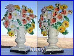Antique HUBLEY Cast Iron Flowers in Vase 10 Door Stop Gladiolas #489 Antique HUBLEY Cast Iron Flowers in Vase 10 Door Stop Gladiolas #489