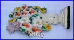 Antique HUBLEY Cast Iron Flowers in Vase 10 Door Stop Gladiolas #489 Antique HUBLEY Cast Iron Flowers in Vase 10 Door Stop Gladiolas #489
