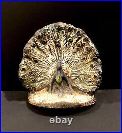 Antique HUBLEY PEACOCK Cast Iron Door Stop ca. 1910